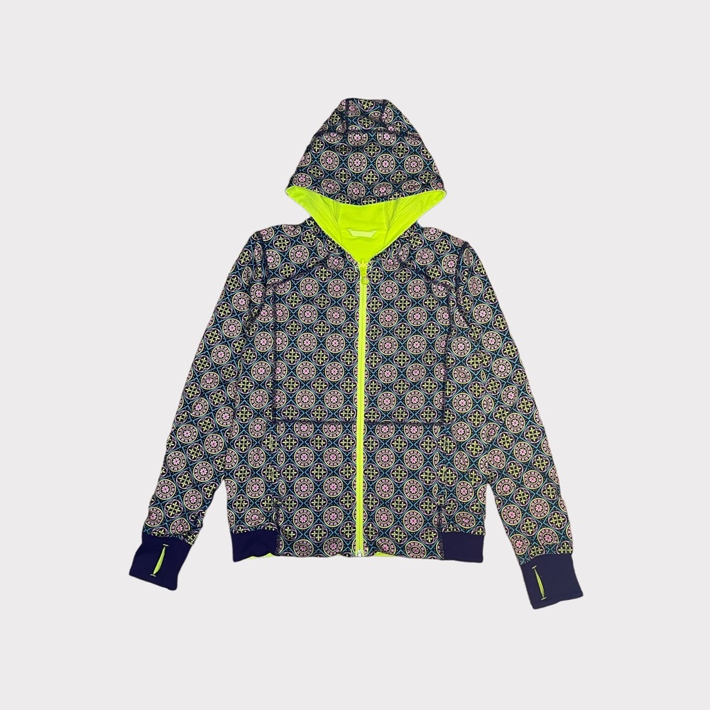 Ivivva By Lululemon Geo Shape Reversible Neon Jacket